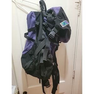 VTG MEI Duffle Bag Hiking Backpack Made in USA -  Black - Purple- Rare.  30"x15"